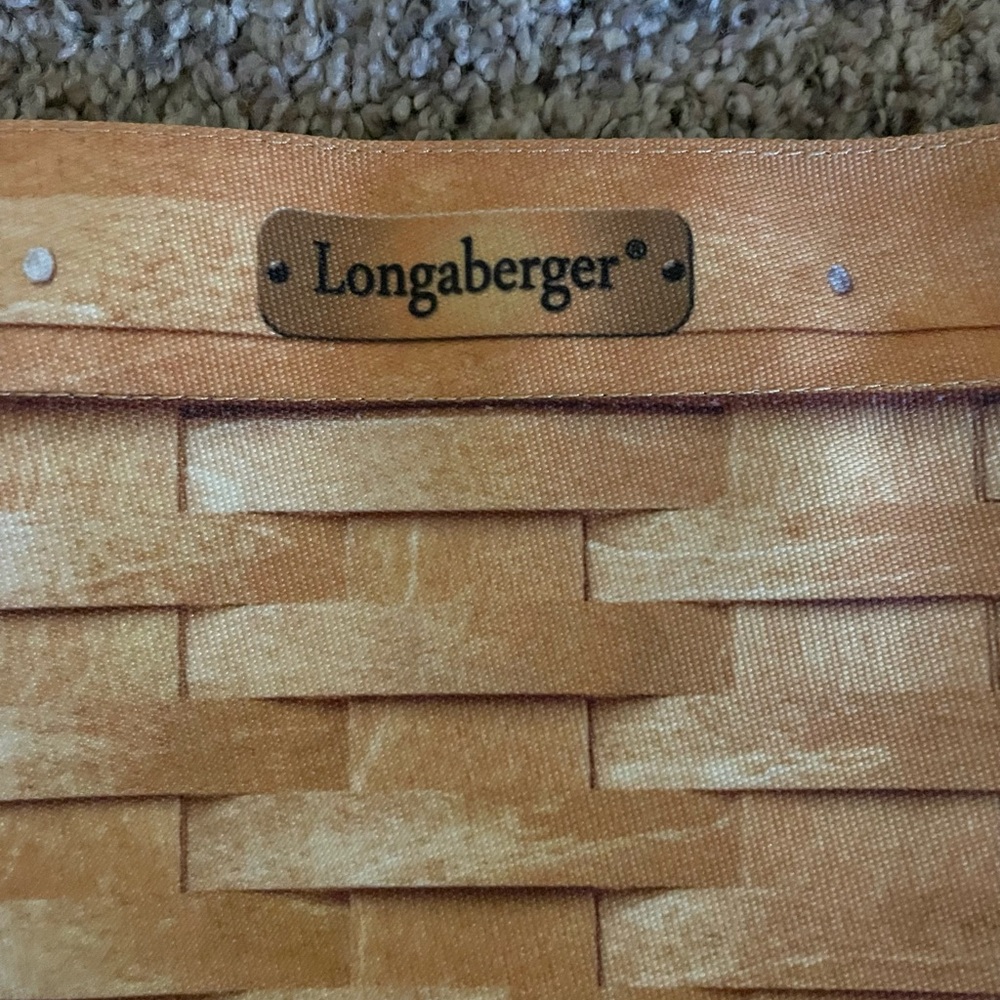 Longaberger Tan Woven-Style Tote with Cream Straps - Picture 3 of 7